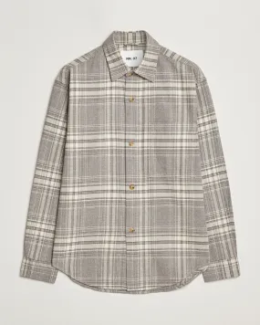 Adwin Checked Flannel Overshirt Grey/White