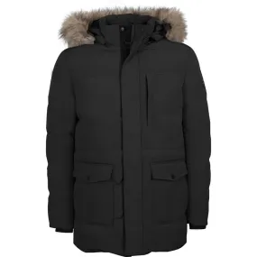 Aleko Herren Shaw Parka Mantel Schwarz