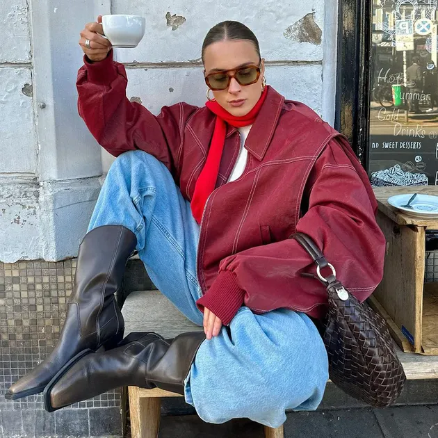 Bella Overzised Lederjacke 3XL