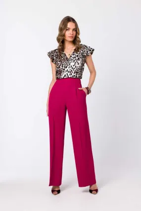 Bequeme Stoffhose mit weiten Beinen - Toll zu Blusen und Tops