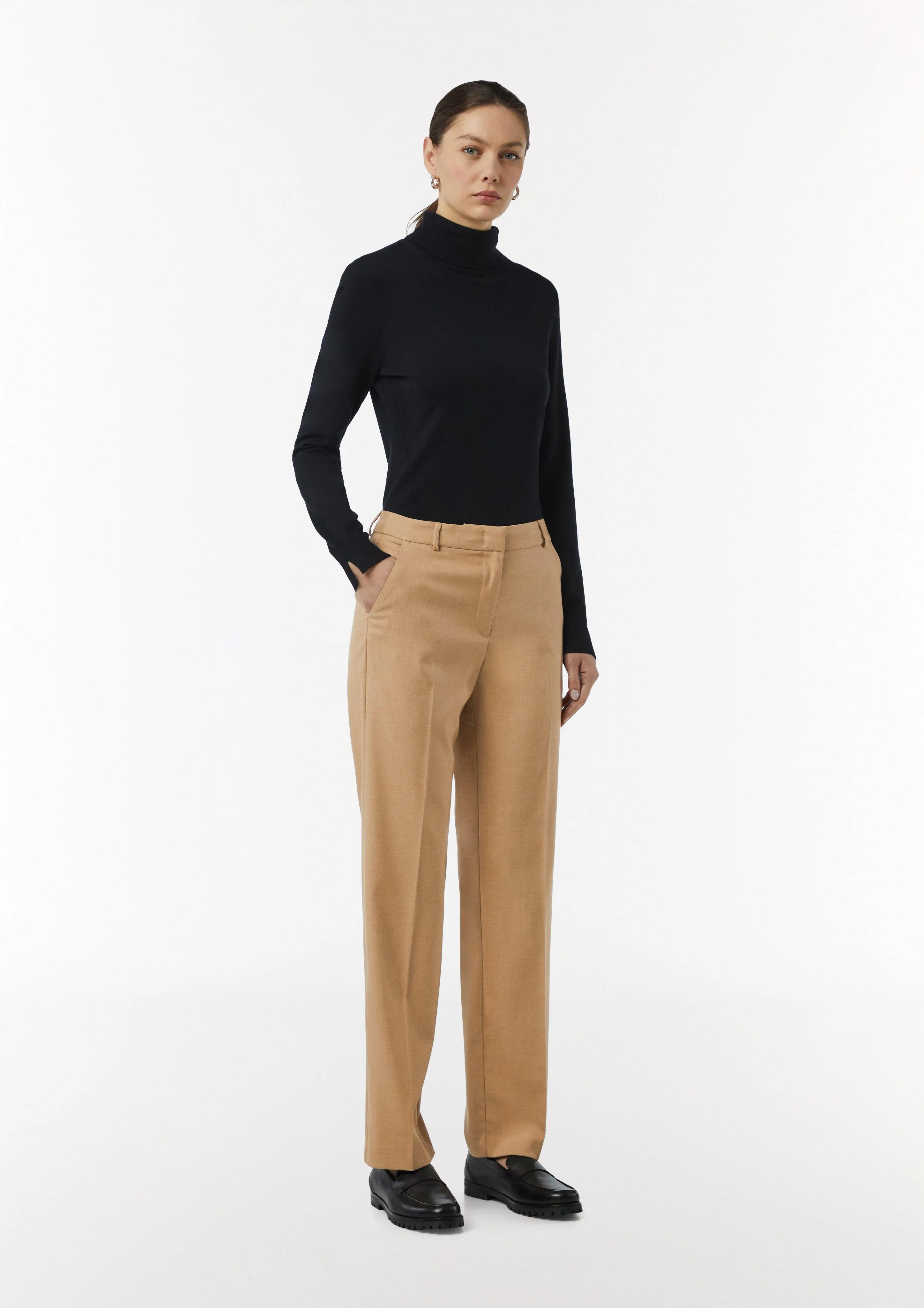 Business-Hose mit Straight Leg und Twillstruktur