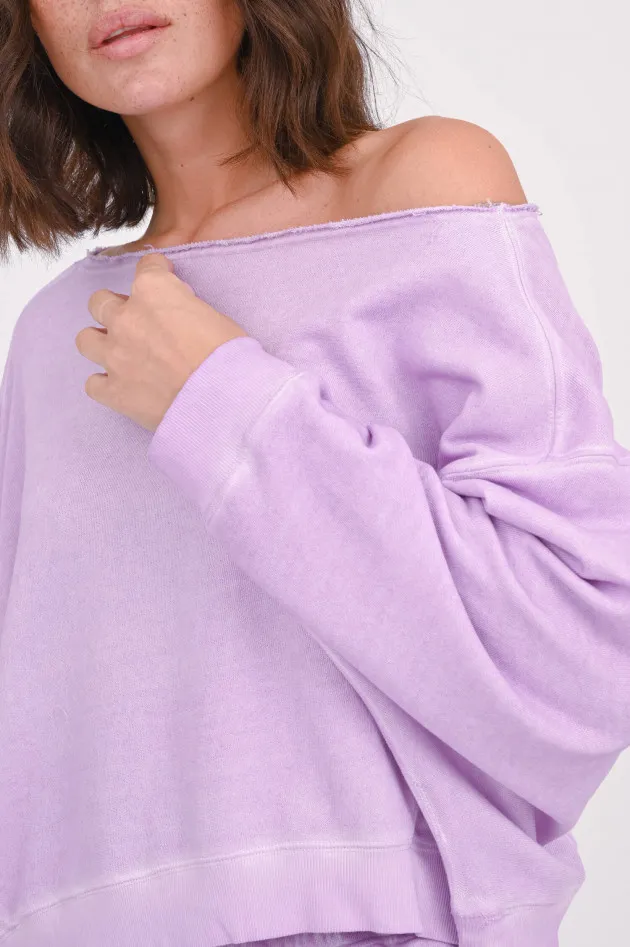 Cropped-Sweatshirt in Flieder