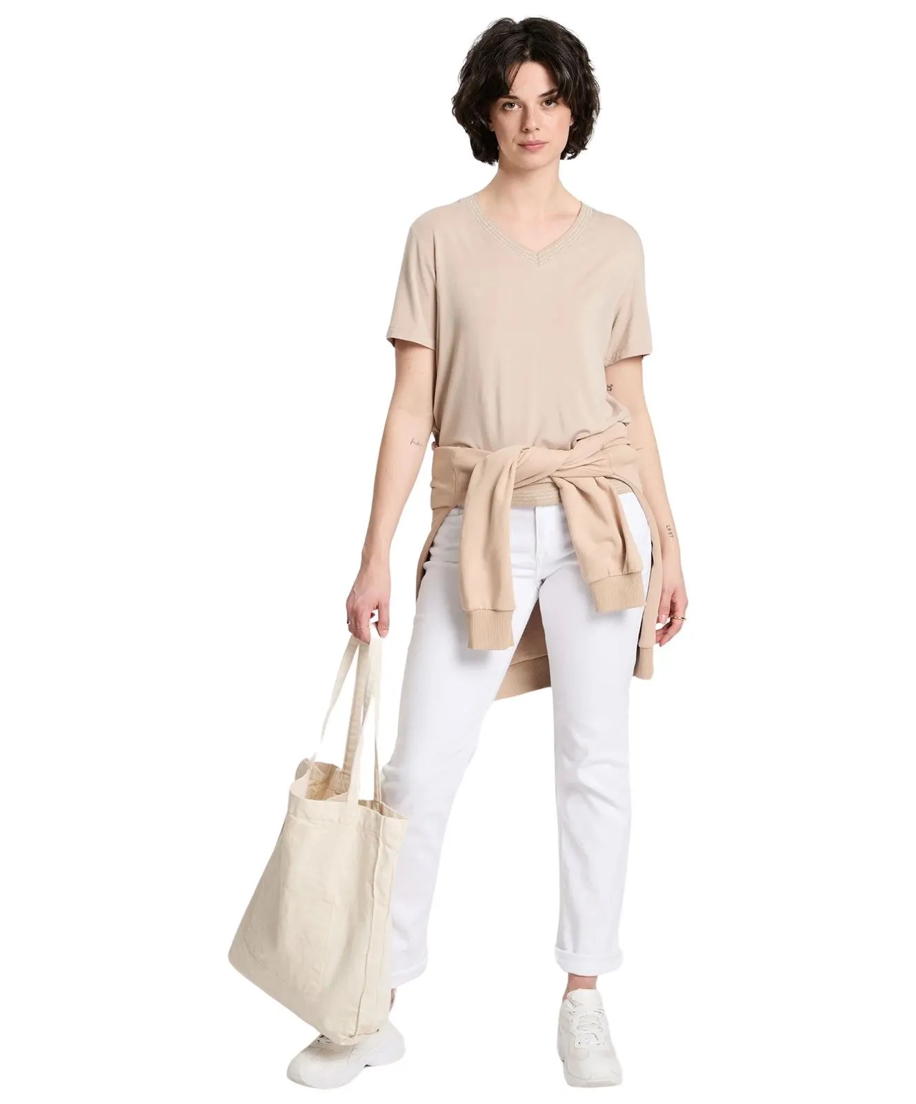 Cross Rose Jeans mit hohem Bund in Weiß