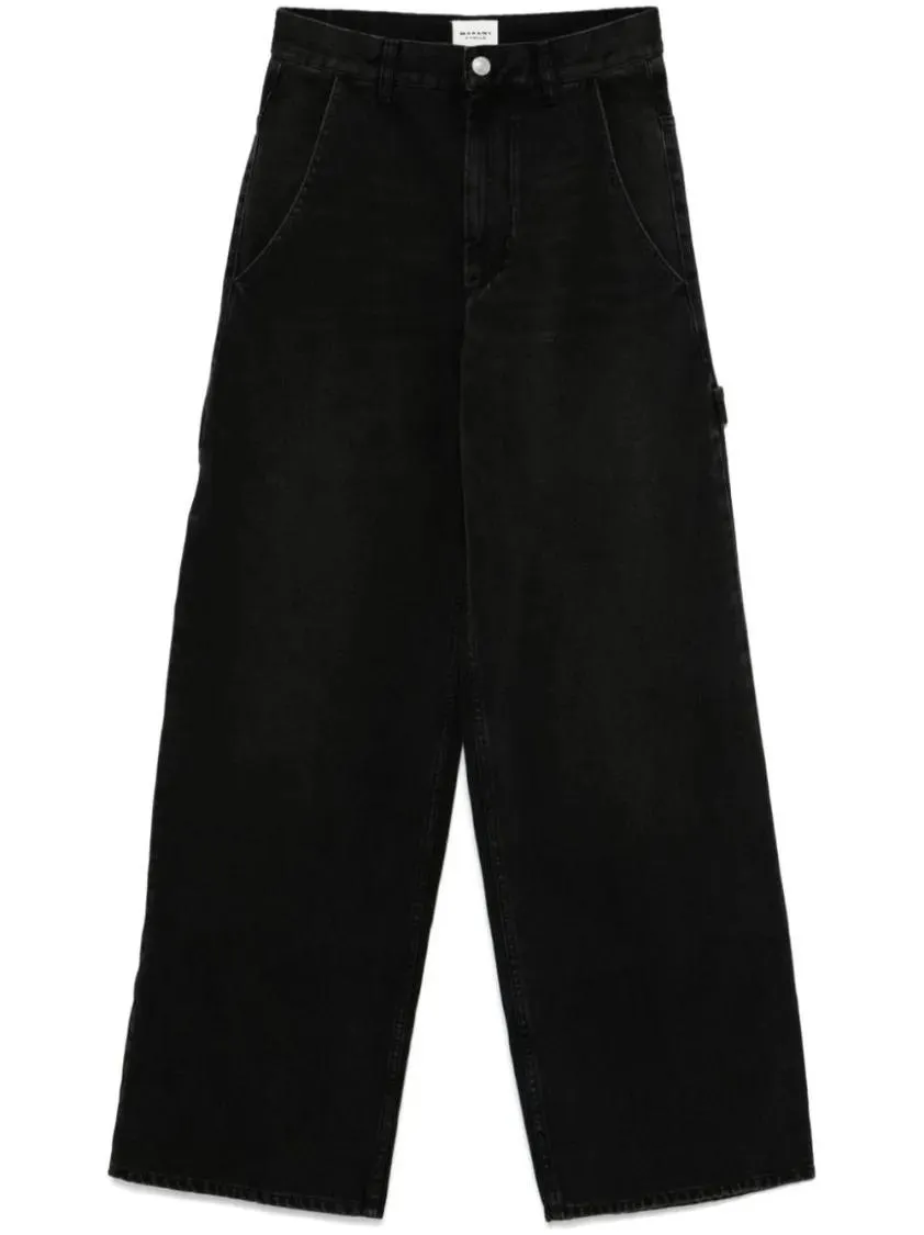   Etoile Isabel Marant  Black Wide Leg Jeans Black  Jeans 
