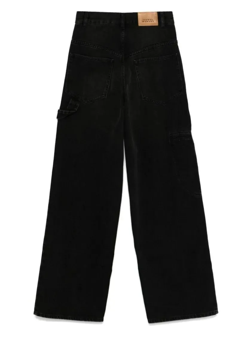   Etoile Isabel Marant  Black Wide Leg Jeans Black  Jeans 