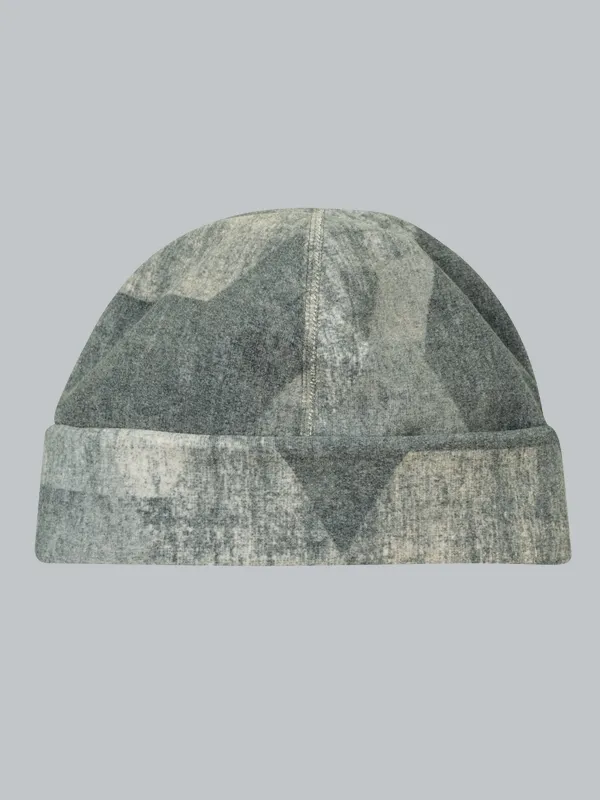 Fleece-Mütze mit Allover-Print Anthrazit