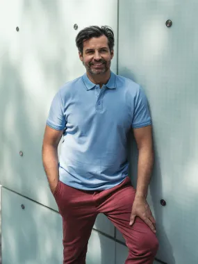 Herren Poloshirt Baumwolle hellblau 16768