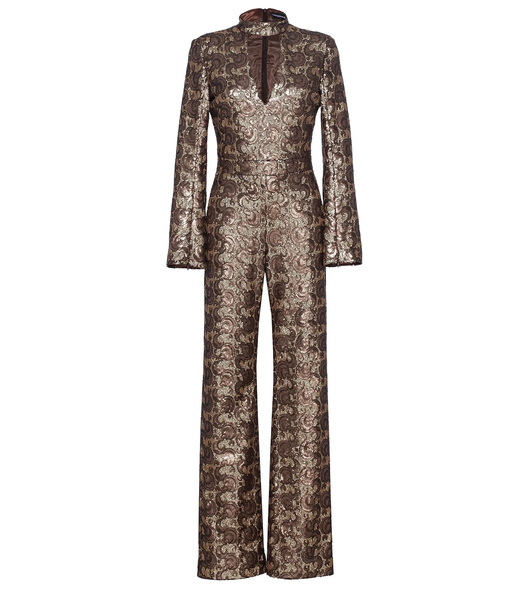 Jumpsuit mit Cut-Out in Braun-Bronze