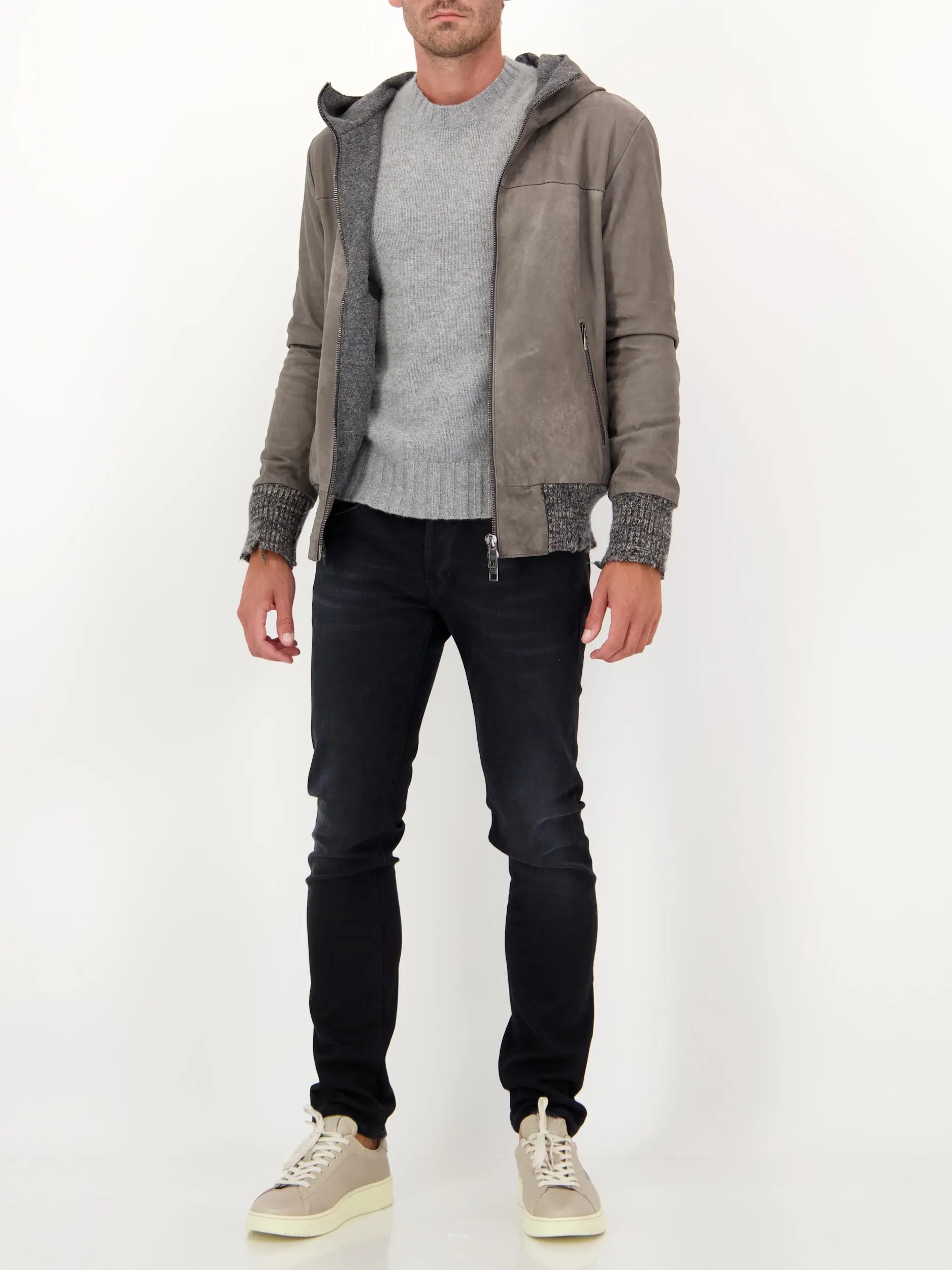 Lederjacke | Grau_880 | 56 | gu23f/14096v/brush.1