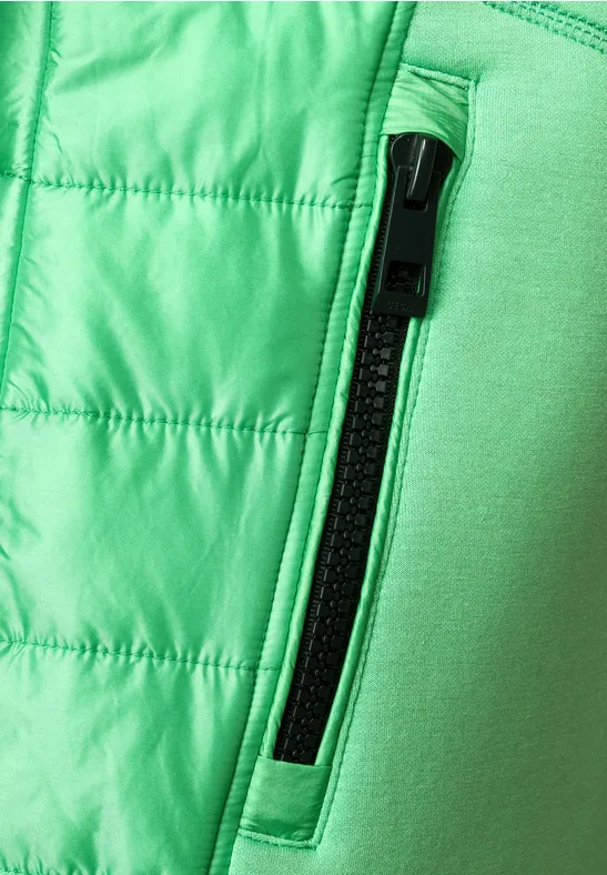 Materialmix Jacke mit Zipper