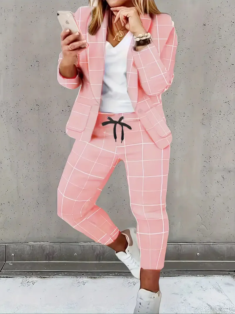 OfficeChic - Lssiger langrmeliger Blazer und Büro-Business-Hose