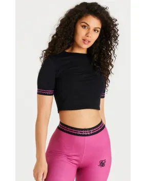 Sik Silk Exhibit Pro Crop Tee Black