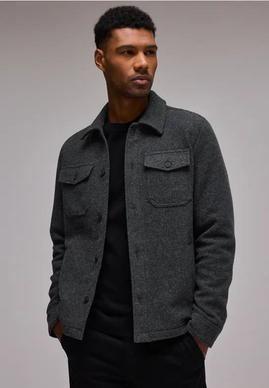 Street One MEN Overshirt in Woll-Optik 