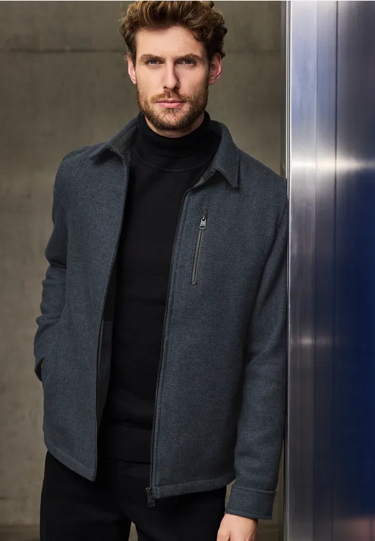 Street One MEN Twill-Overshirt mit Zipper 