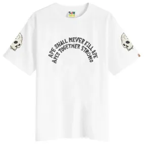T-shirt BAPE White Graphic T-Shirt With Skull Print 001TEK801052M-WHT