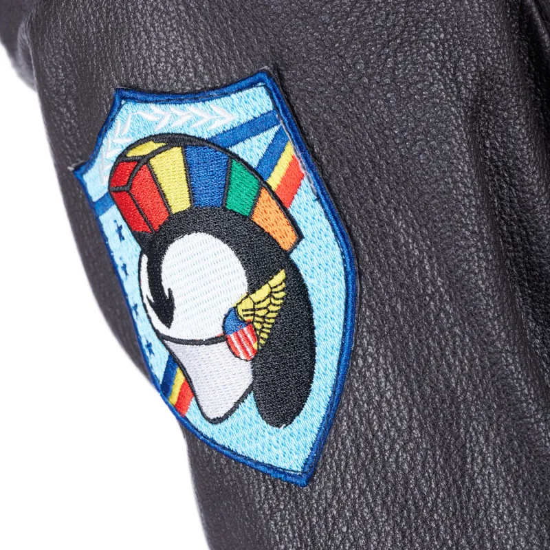TOP GUN Miss Piloten Cow Milled Lederjacke - Tomcat Damen Jacke