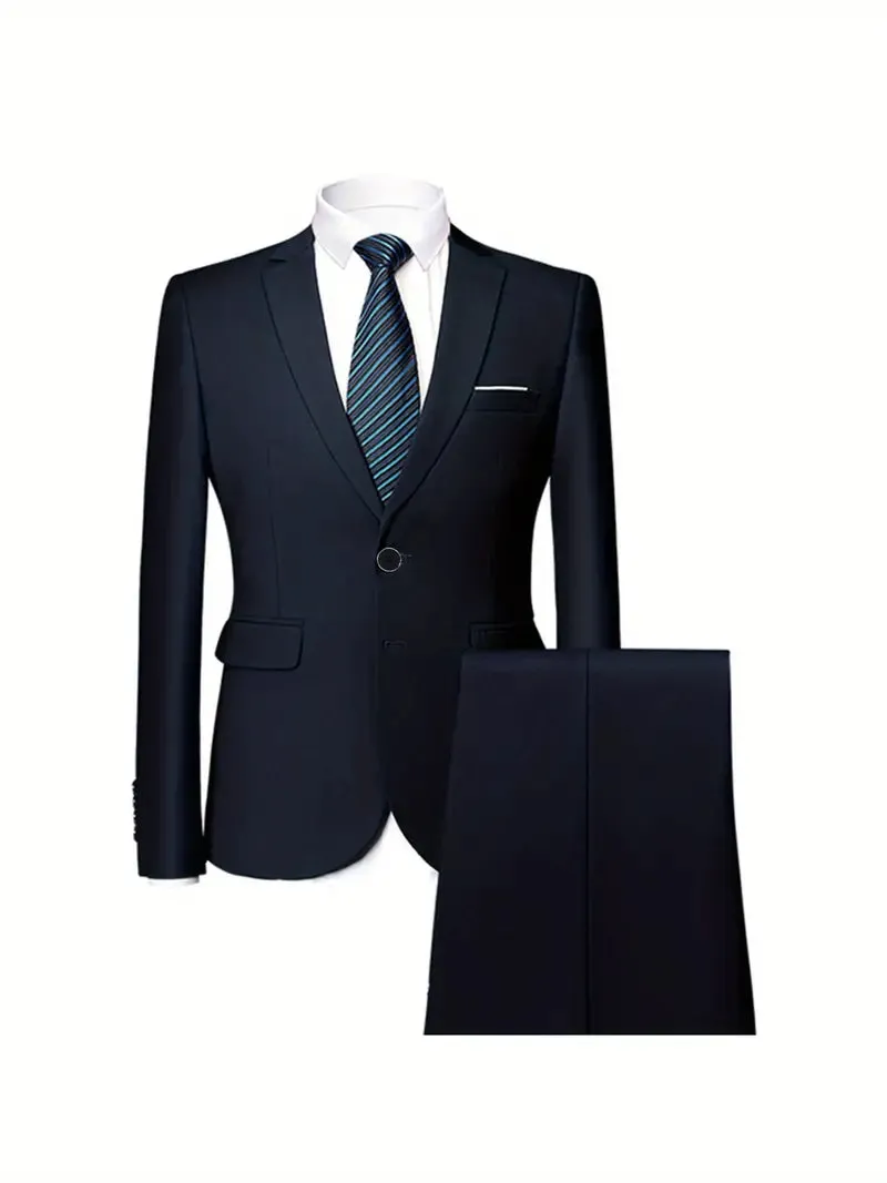 Unifarbener Revers Business Anzug Jacke und Hose