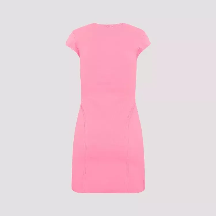   Victoria Beckham  Pink Cap Sleeve Fitted Mini Dress Pink